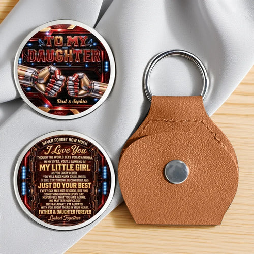 Personalized Pocket Hug Keychain Custom Message for Daughter