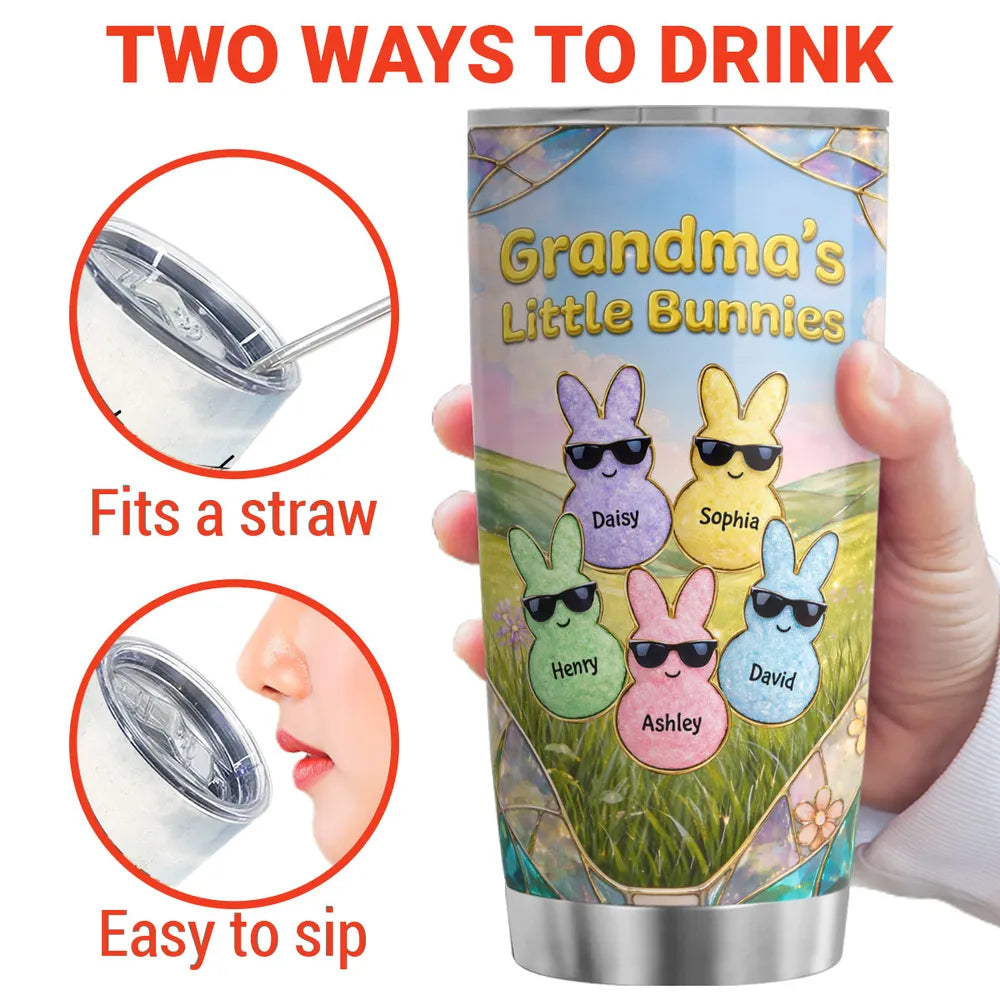 Personalized Easter Tumbler for Grandma - Custom Bunny Design Cup MagicInPrints