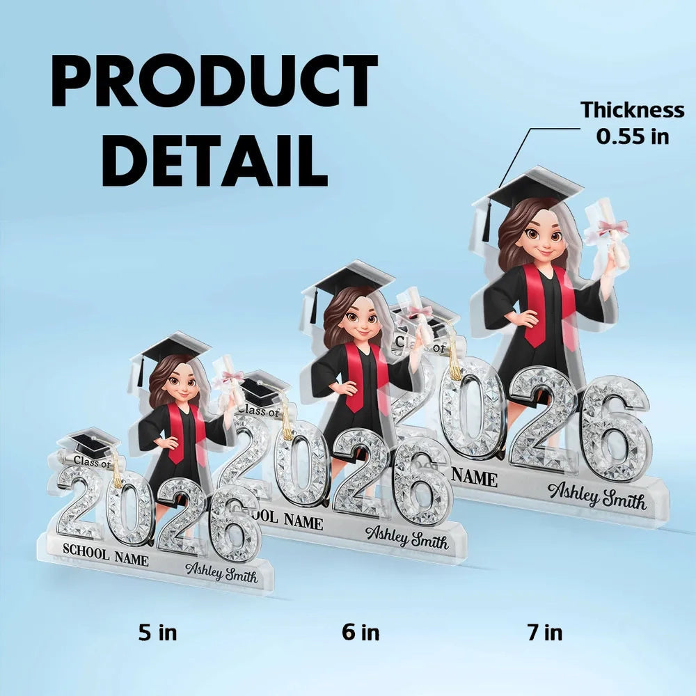 Custom Graduation Keepsake for Class of 2026 - Personalized School Name Gift Plaque MagicInPrints