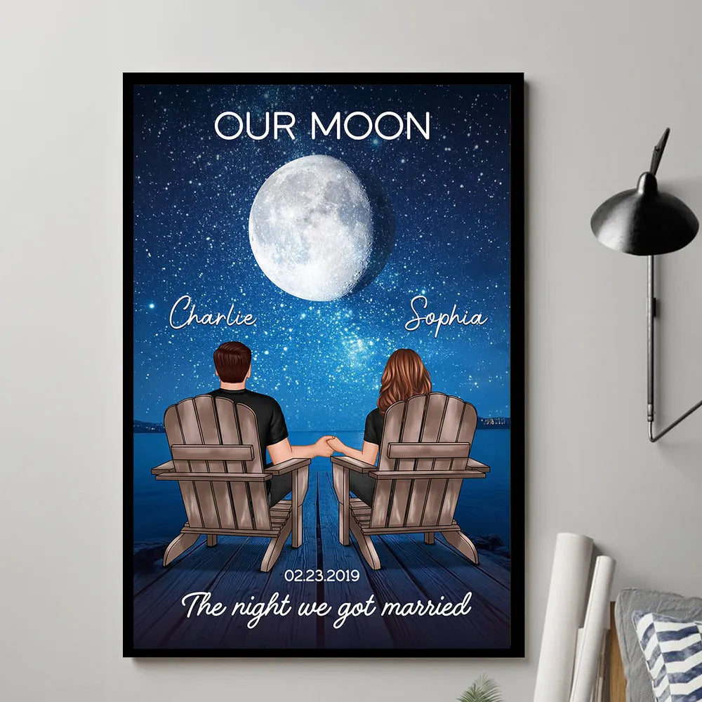 Personalized Starry Night Couple Poster for Newlyweds - Romantic Anniversary Gift Poster or Canvas MagicInPrints