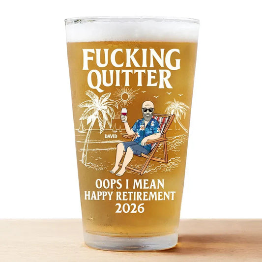 Personalized Retirement Beer Glass for Men - Funny Gift 2026 Cup MagicInPrints