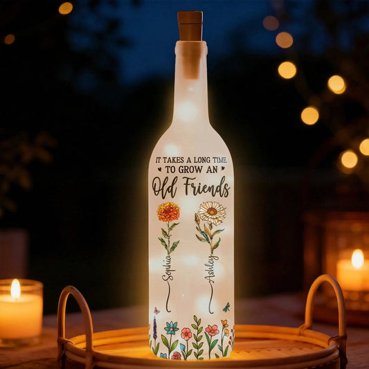 Personalized LED Wine Bottle Lamp for Friends - Sentimental Gift for Friendship Lamp MagicInPrints