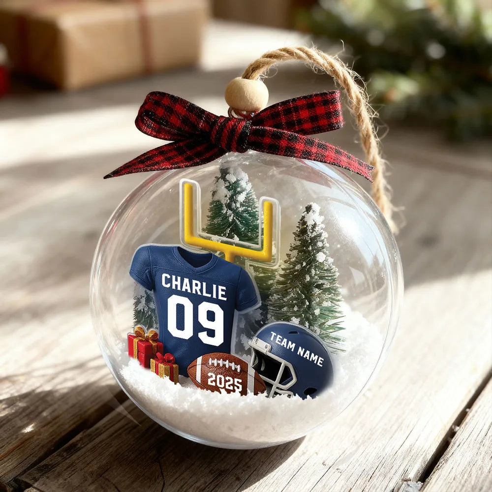 Personalized Football Christmas Ornament for Fans - Custom Name & Year Ornament MagicInPrints