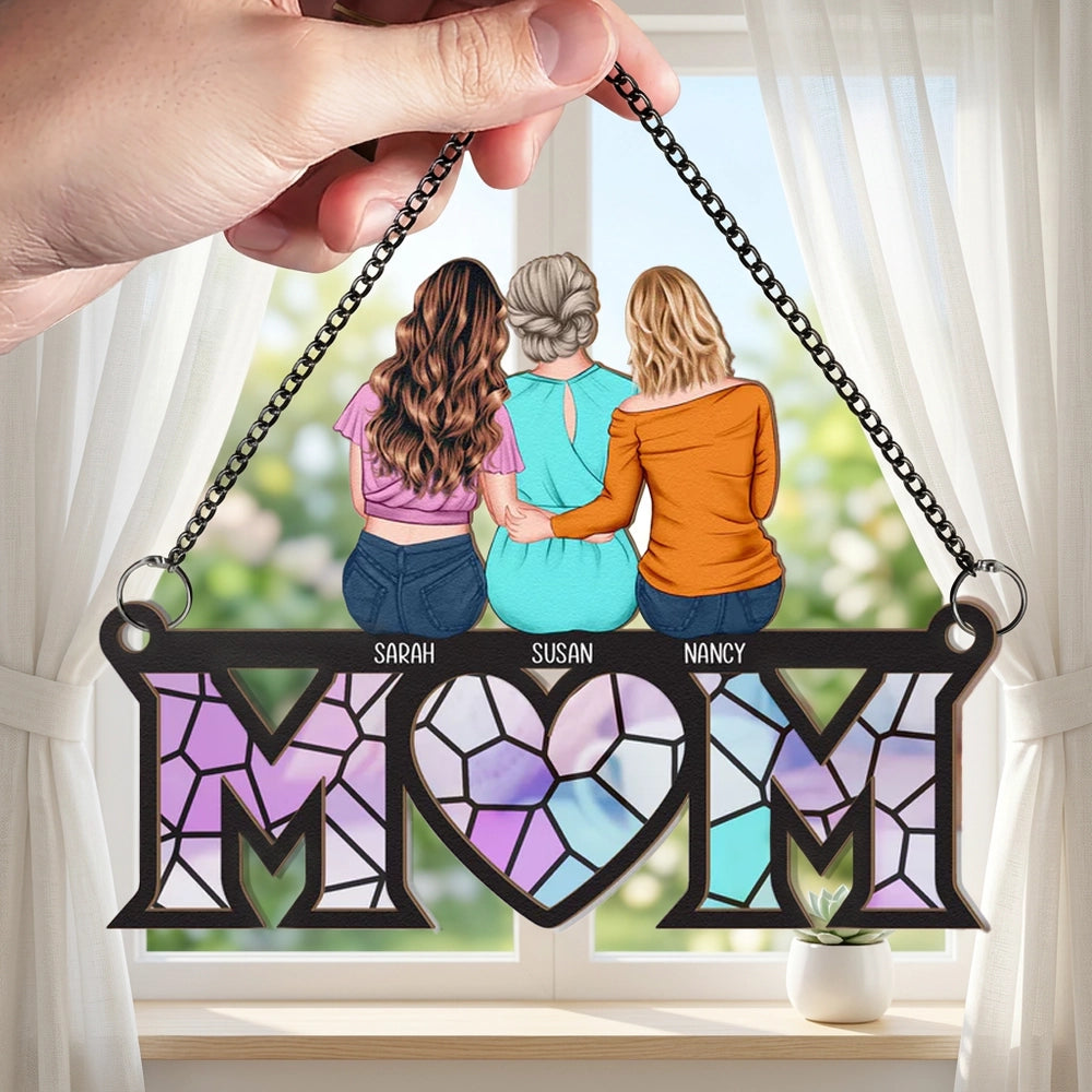 Personalized Stained Glass Mom Sign for Family - Mother's Day Gift Ornament MagicInPrints