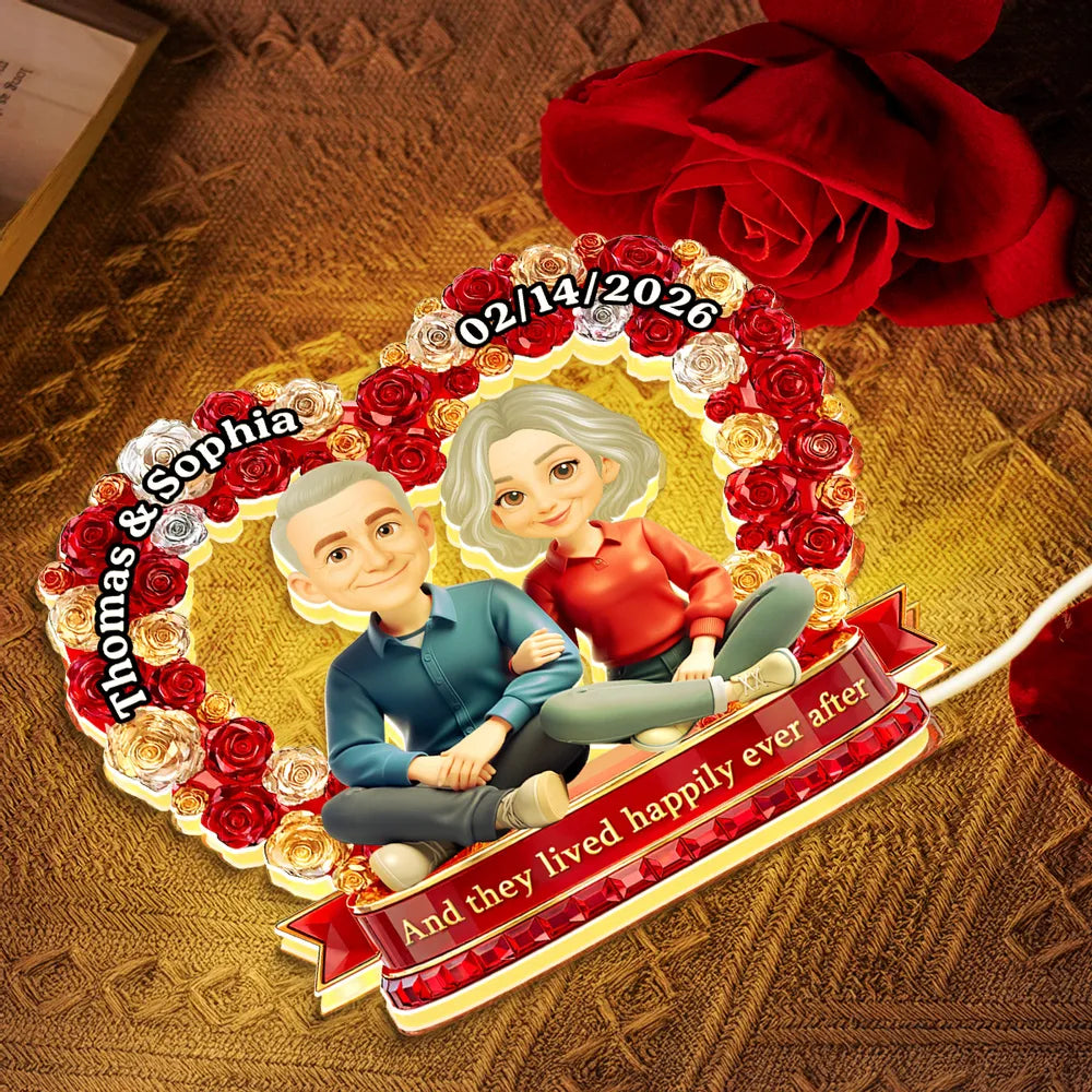 Custom Couple LED Lamp for Couples with Names and Date - Romantic Gift Plaque MagicInPrints