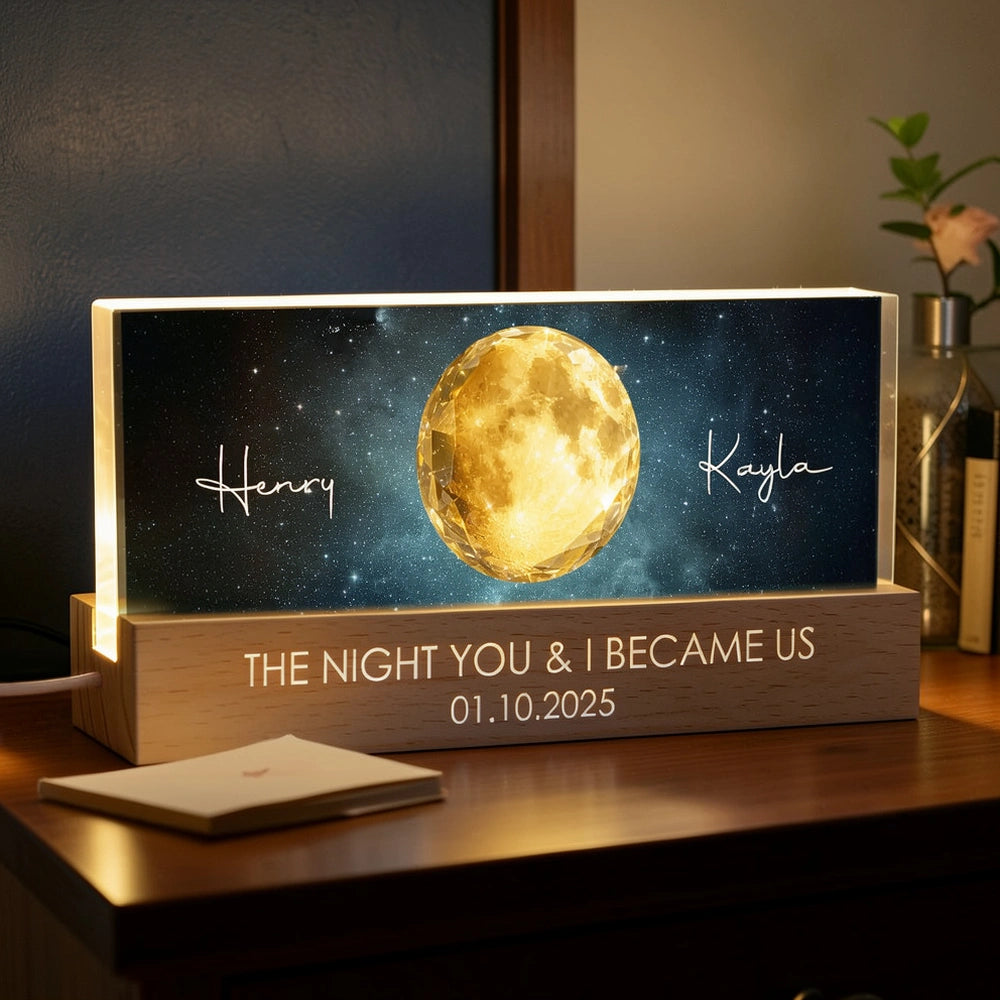 Personalized LED Night Light for Couples with Custom Names and Date - Romantic Gift for Anniversaries Plaque MagicInPrints