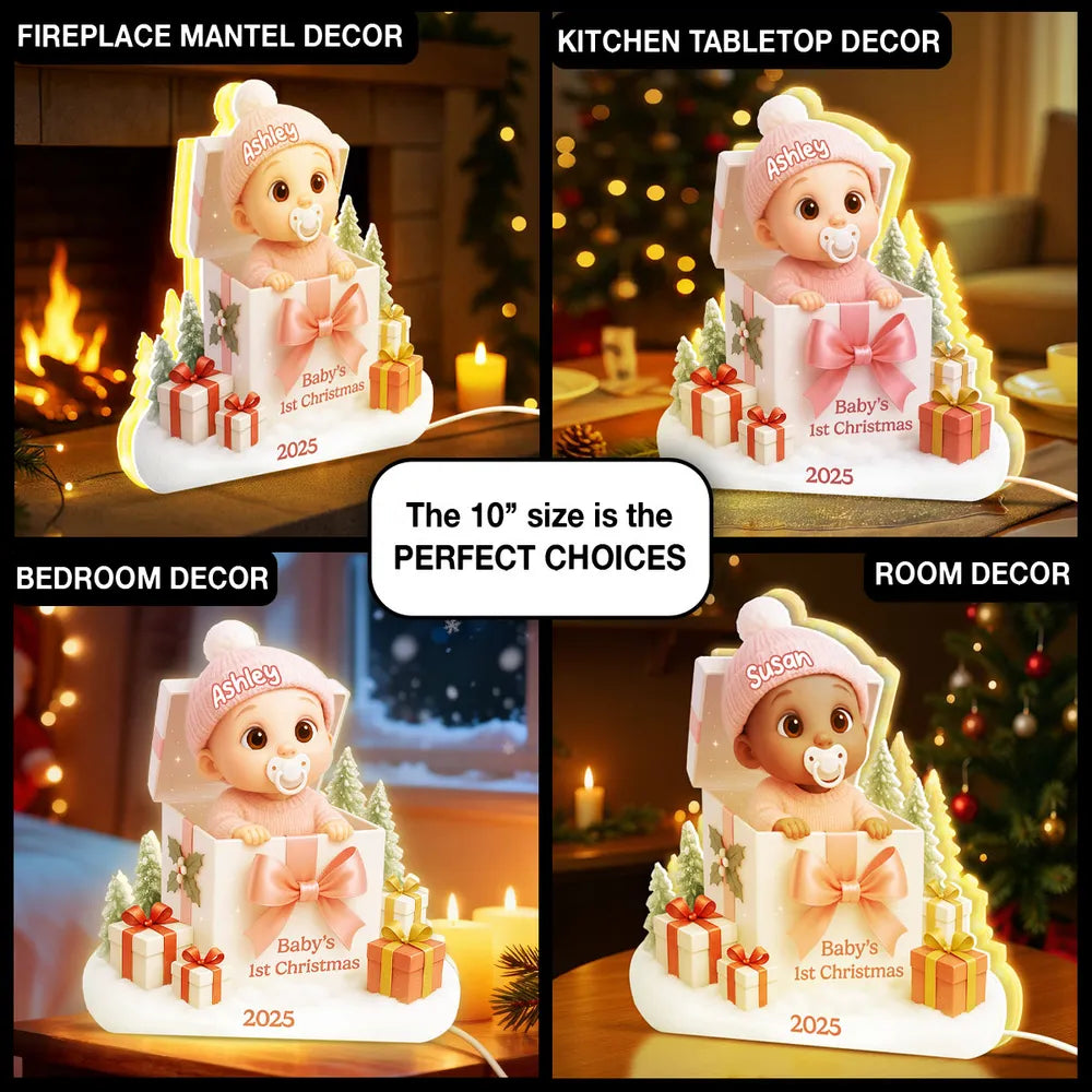 Personalized Baby's First Christmas Keepsake Ornament - Holiday Gift 2025 Plaque MagicInPrints