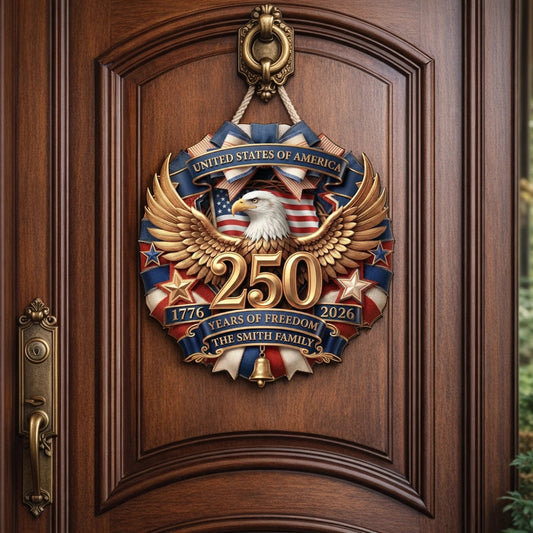 Custom Patriotic Door Sign for Families - 250th Anniversary Celebration Sign MagicInPrints