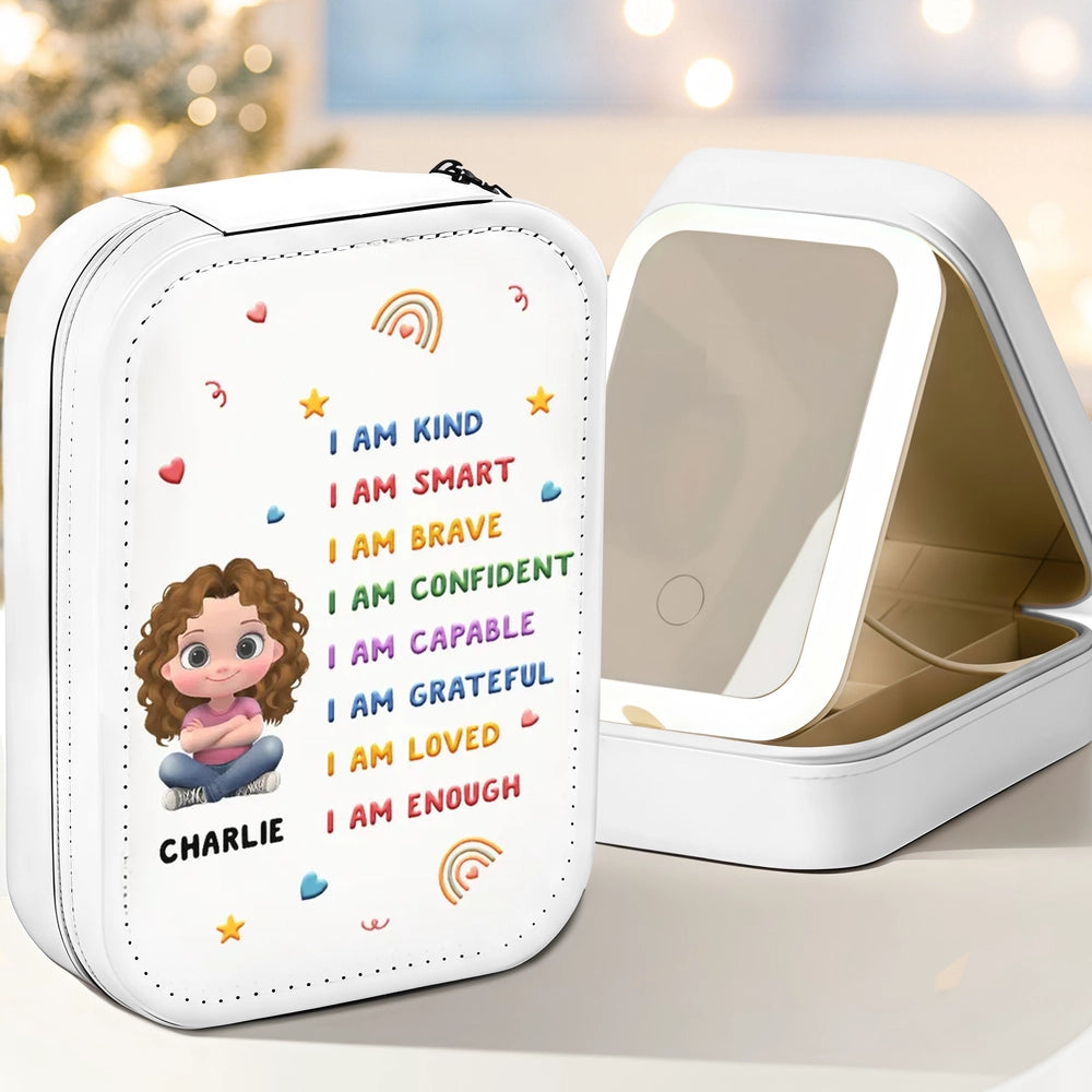 Personalized Kids Vanity Case with Mirror - Inspirational Affirmations Beauty Tools MagicInPrints