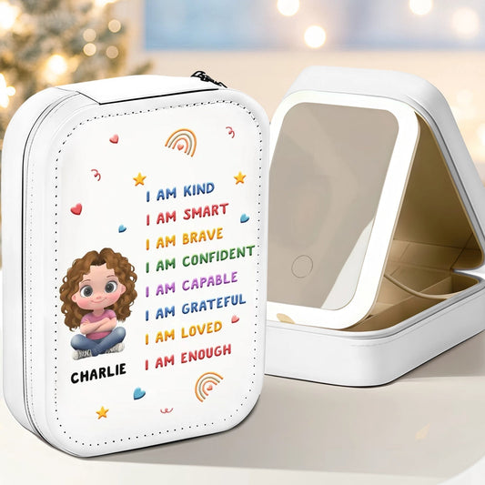 Personalized Kids Vanity Case with Mirror - Inspirational Affirmations Beauty Tools MagicInPrints