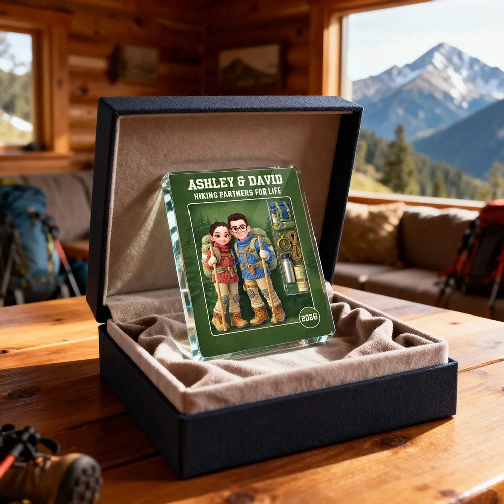 Personalized Hiking Partner Acrylic Block for Couples - Adventure Keepsake Gift Plaque MagicInPrints