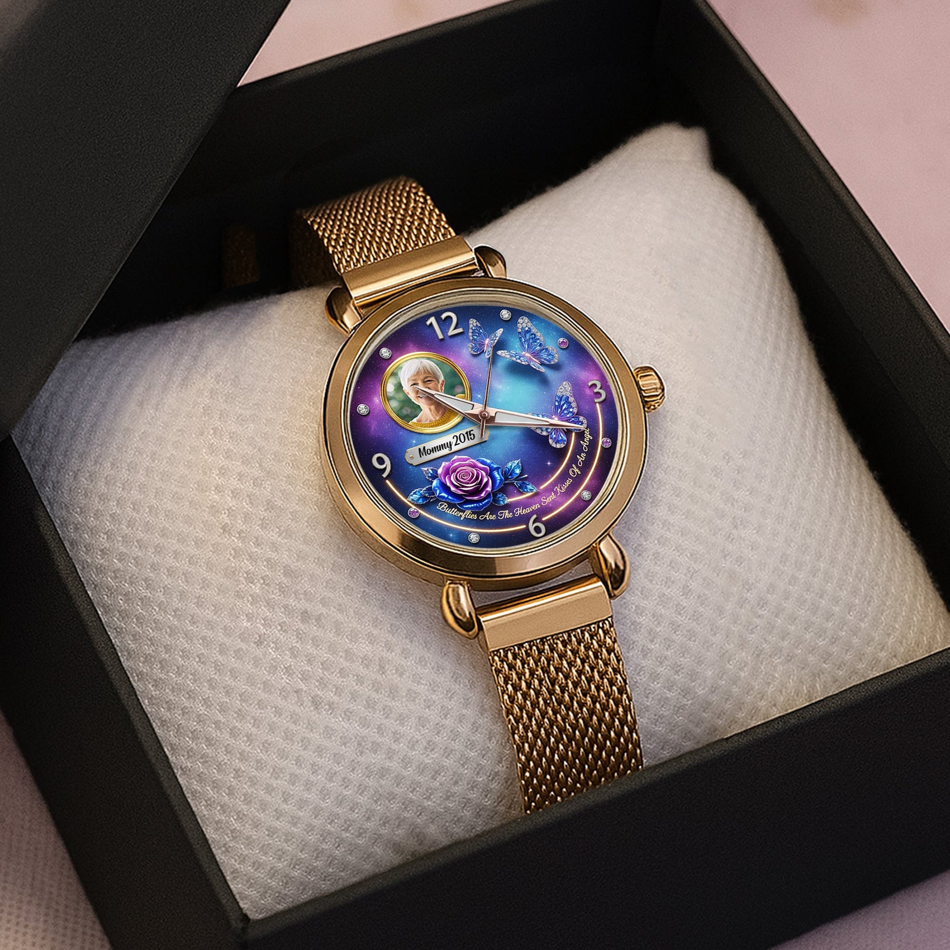 Cherish Every Moment: Customizable Angel Mesh Strap Quartz Watch - Perfect Gift for Loved Ones Quartz Watch MagicInPrints