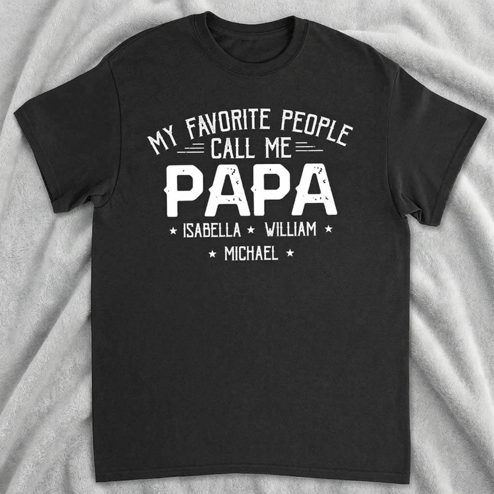 Custom Name Papa T-Shirt for Grandpa - Personalized Gift Cloth MagicInPrints