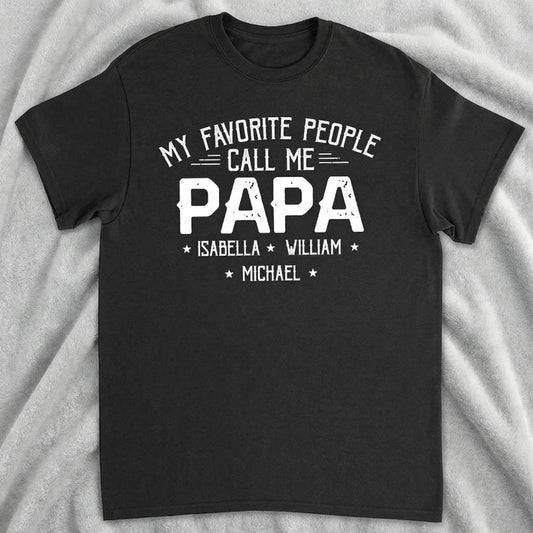 Custom Name Papa T-Shirt for Grandpa - Personalized Gift Cloth MagicInPrints