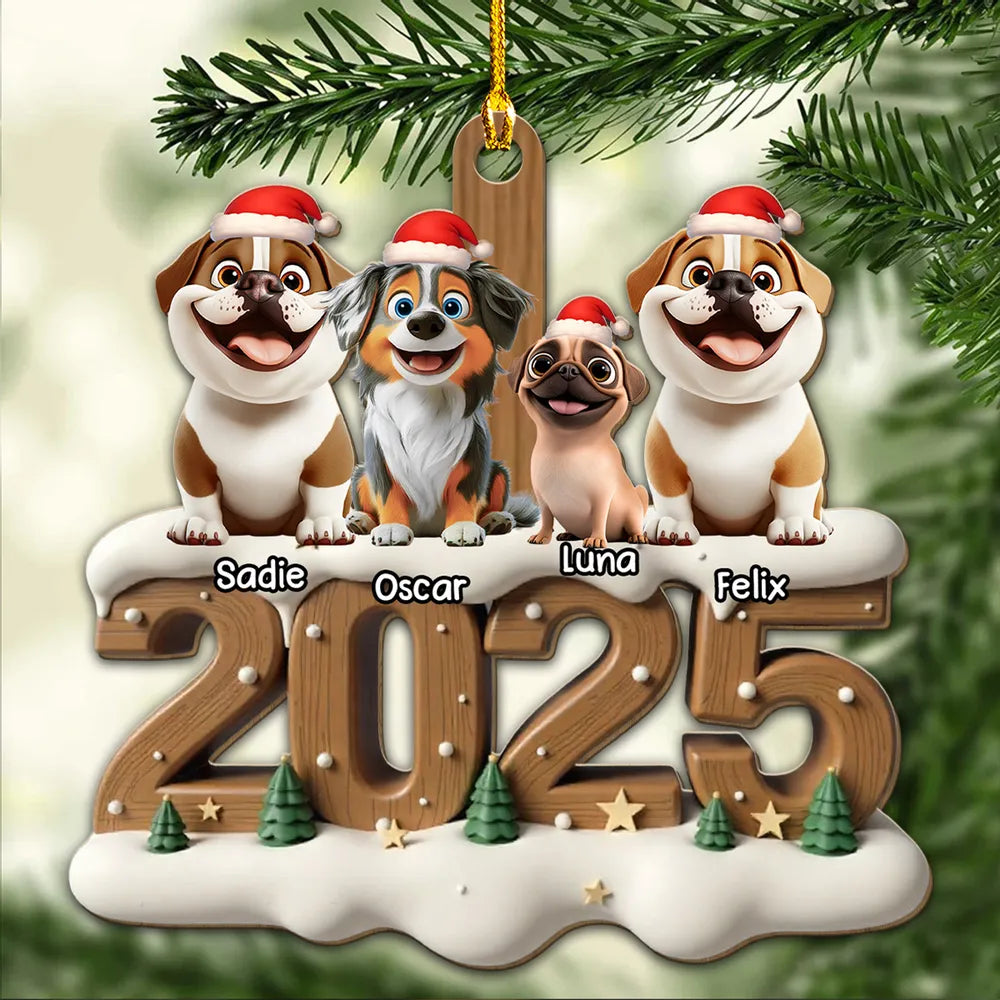 Personalized Dog Ornament for Pet Lovers - Christmas 2025 Decoration Ornament MagicInPrints