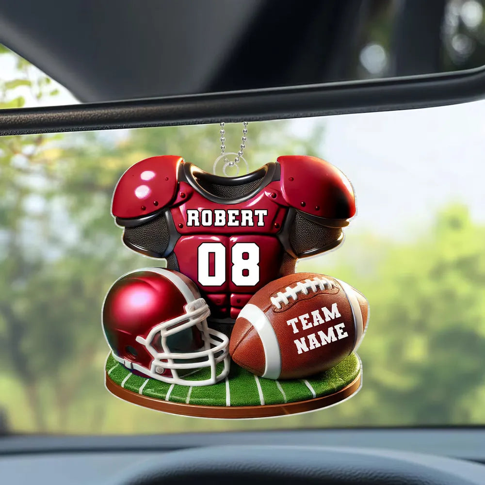 Personalized Football Ornament for Fans - Custom Jersey and Team Name Ornament MagicInPrints