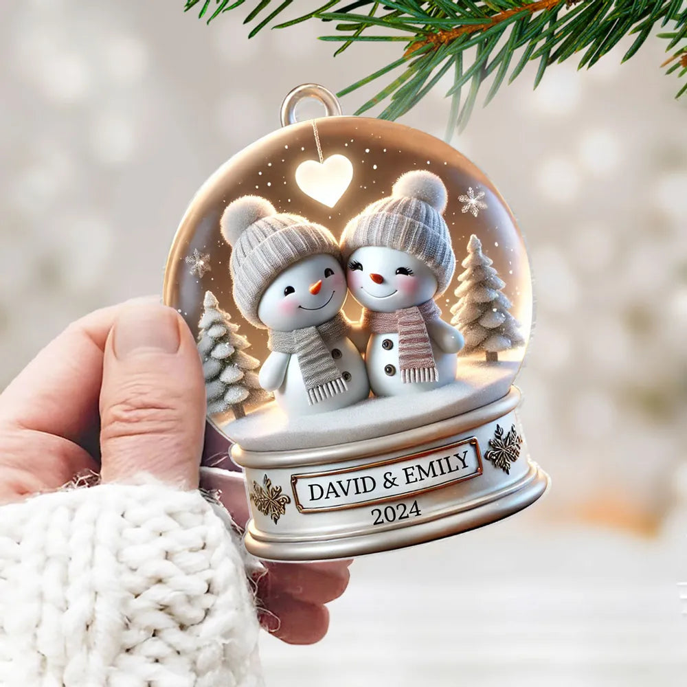 Personalized Snowman Couple Ornament for Couples - Christmas 2024 Ornament MagicInPrints