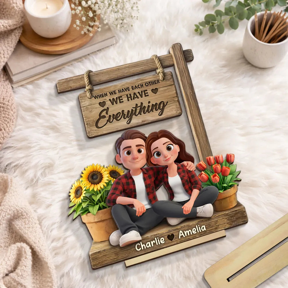 Personalized Couple Figurine with Custom Names - Romantic Home Decor Gift Plaque MagicInPrints