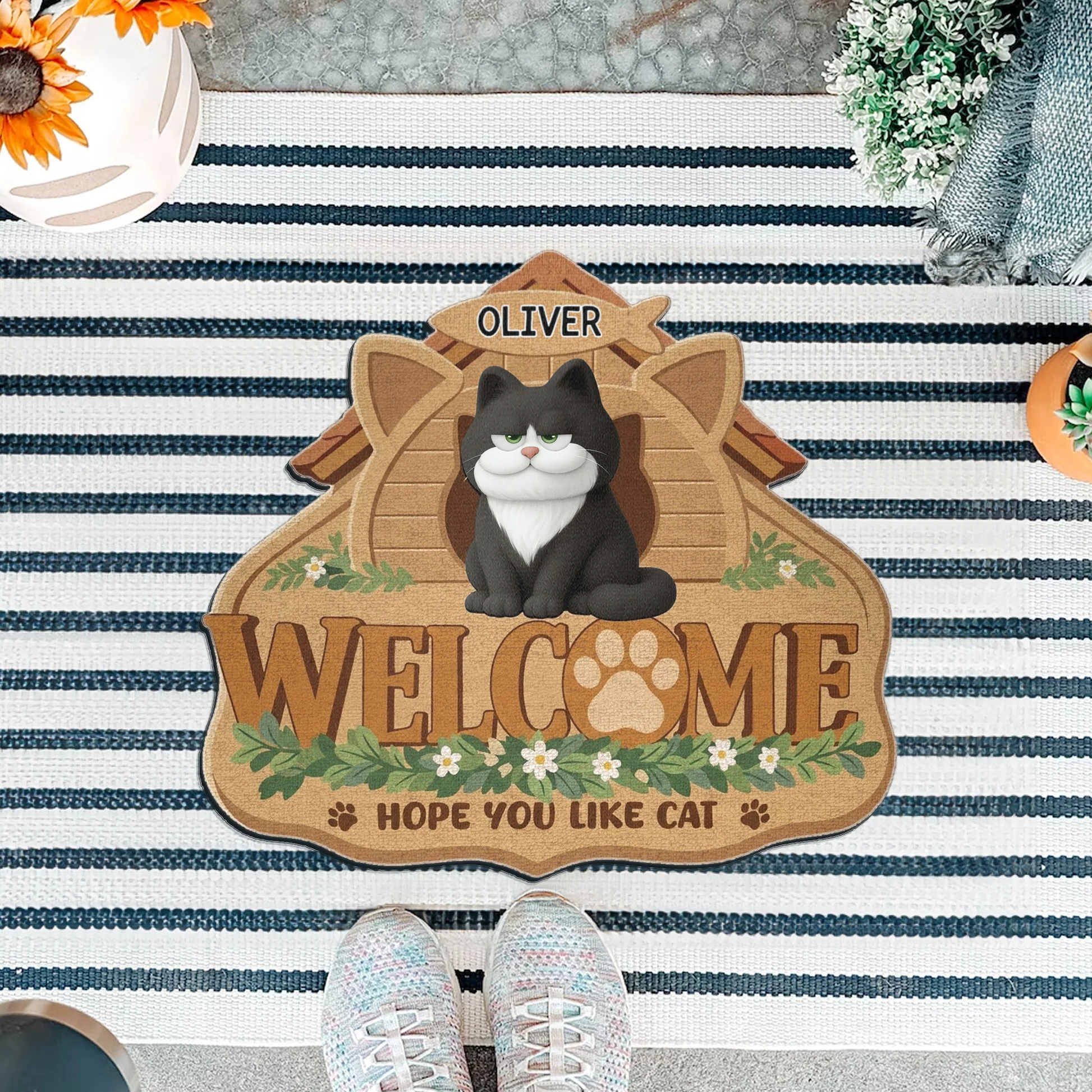Personalized Cat Welcome Mat for Cat Lovers - Home Decor Doormat MagicInPrints