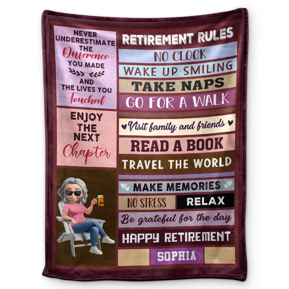 Celebrate New Adventures – Personalized Fleece Blanket – Gift for Retiree Fleece Blanket MagicInPrints