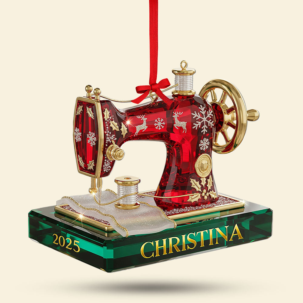 Sewing Machine Ornament - A Heartfelt Gift for Sewing Enthusiasts - Personalized Keepsake Ornament PopCulturePrints