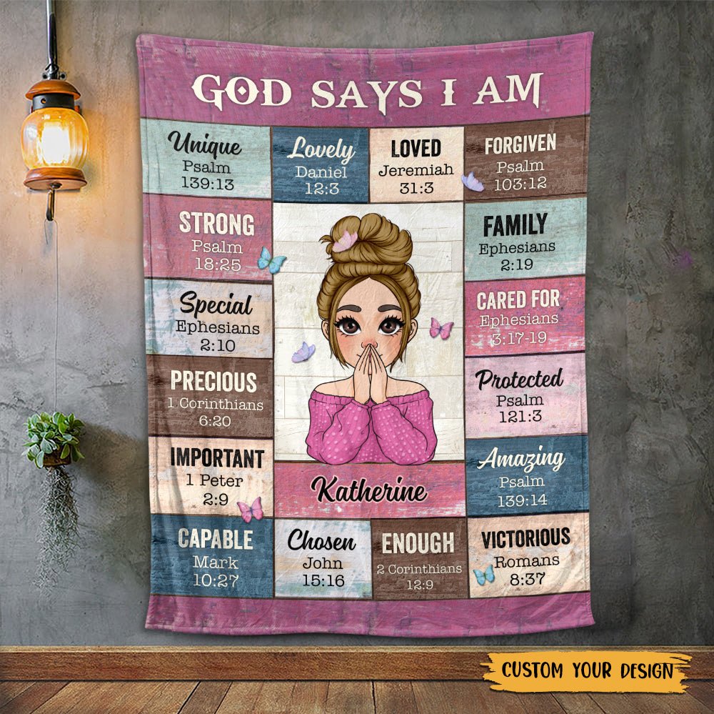 Personalized Christian Blanket for Women - Inspirational Bible Verses Gift Pillow or Blanket MagicInPrints