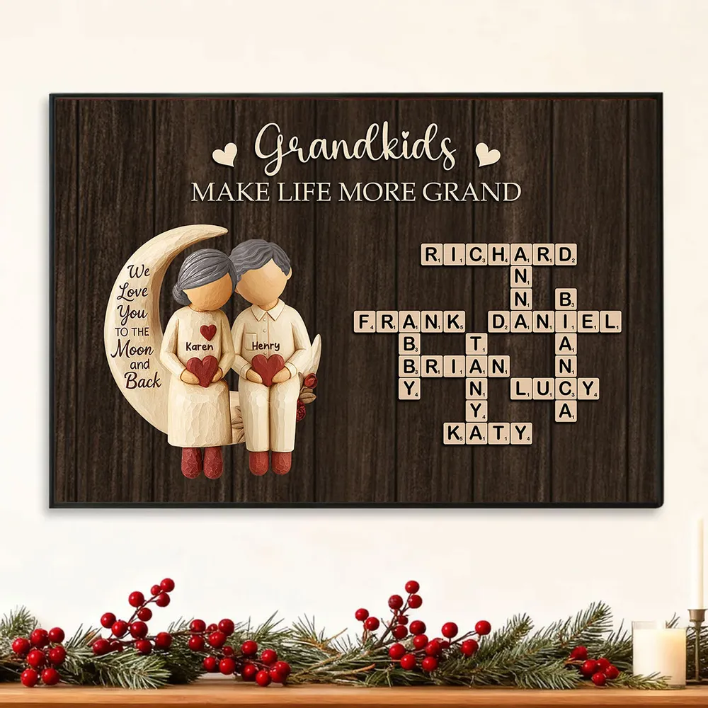 Personalized Grandparents Canvas Wall Art with Grandkids Names - Heartfelt Family Gift Poster or Canvas MagicInPrints