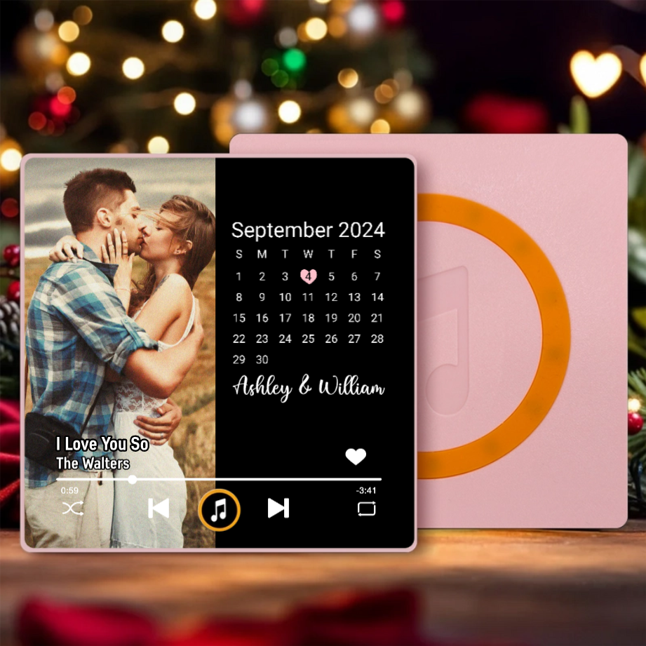 Personalized Music Plaque with Calendar for Couples - Romantic Gift Fridge Magnet MagicInPrints