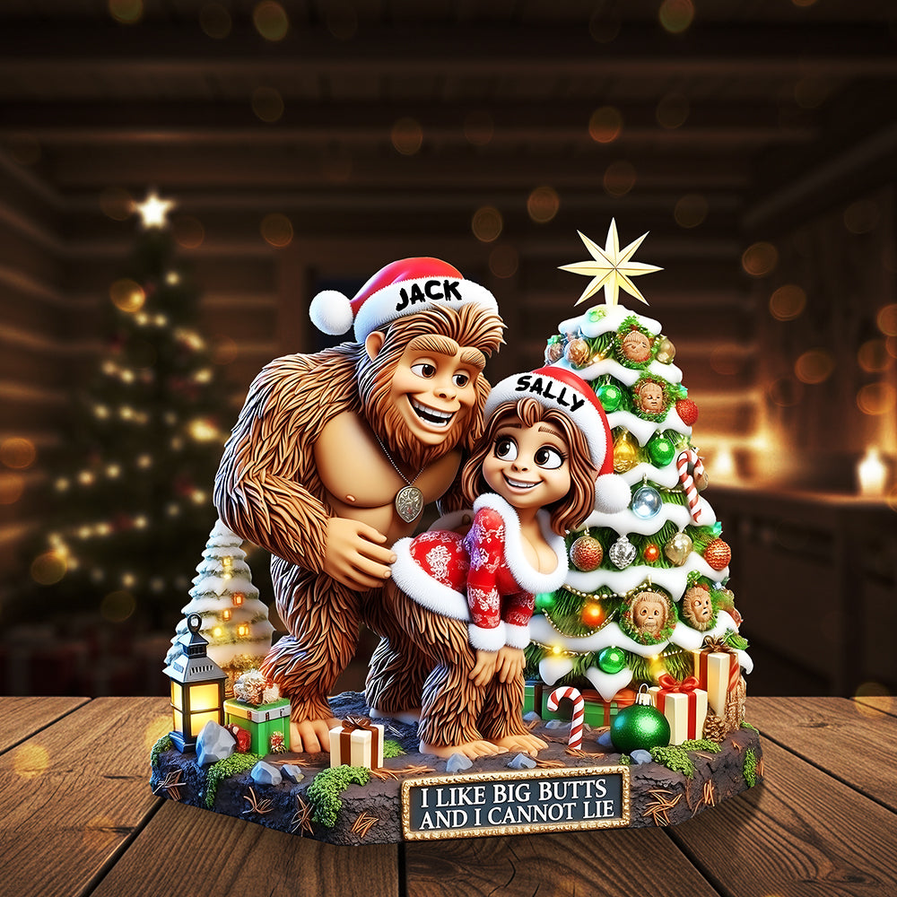 I Like Big Butts - Personalized Christmas Couple Plaque Shaped Plaques MagicInPrints