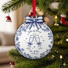 Load image into Gallery viewer, Celebrate Your Love: Personalized Happily Engaged Couple Ornament - Unique Gift for Couples Ornament MagicInPrints
