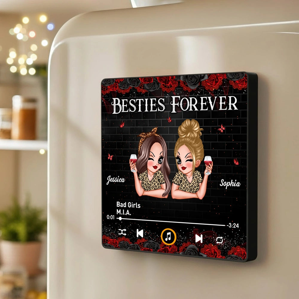 Personalized Best Friends Acrylic Music Plaque for Women - Friendship Gift Fridge Magnet MagicInPrints