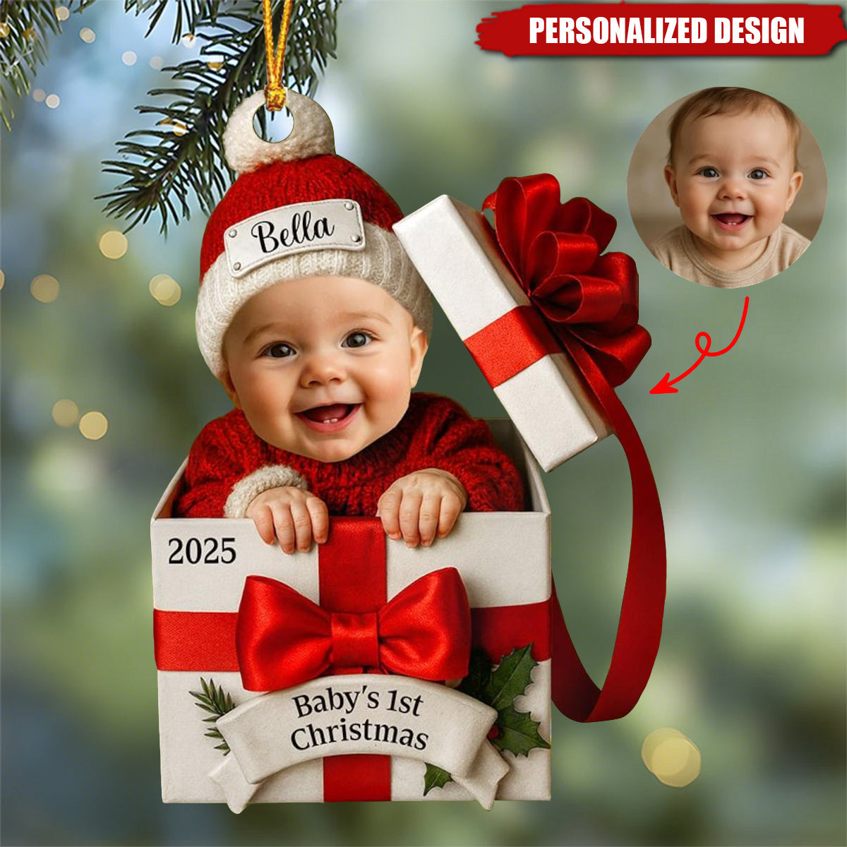 Personalized Baby's First Christmas Ornament - Custom Name and Year Keepsake Ornament MagicInPrints