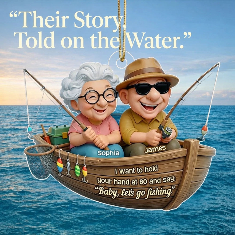 Personalized Fishing Couple Ornament for Grandparents - Anniversary Gift Ornament MagicInPrints