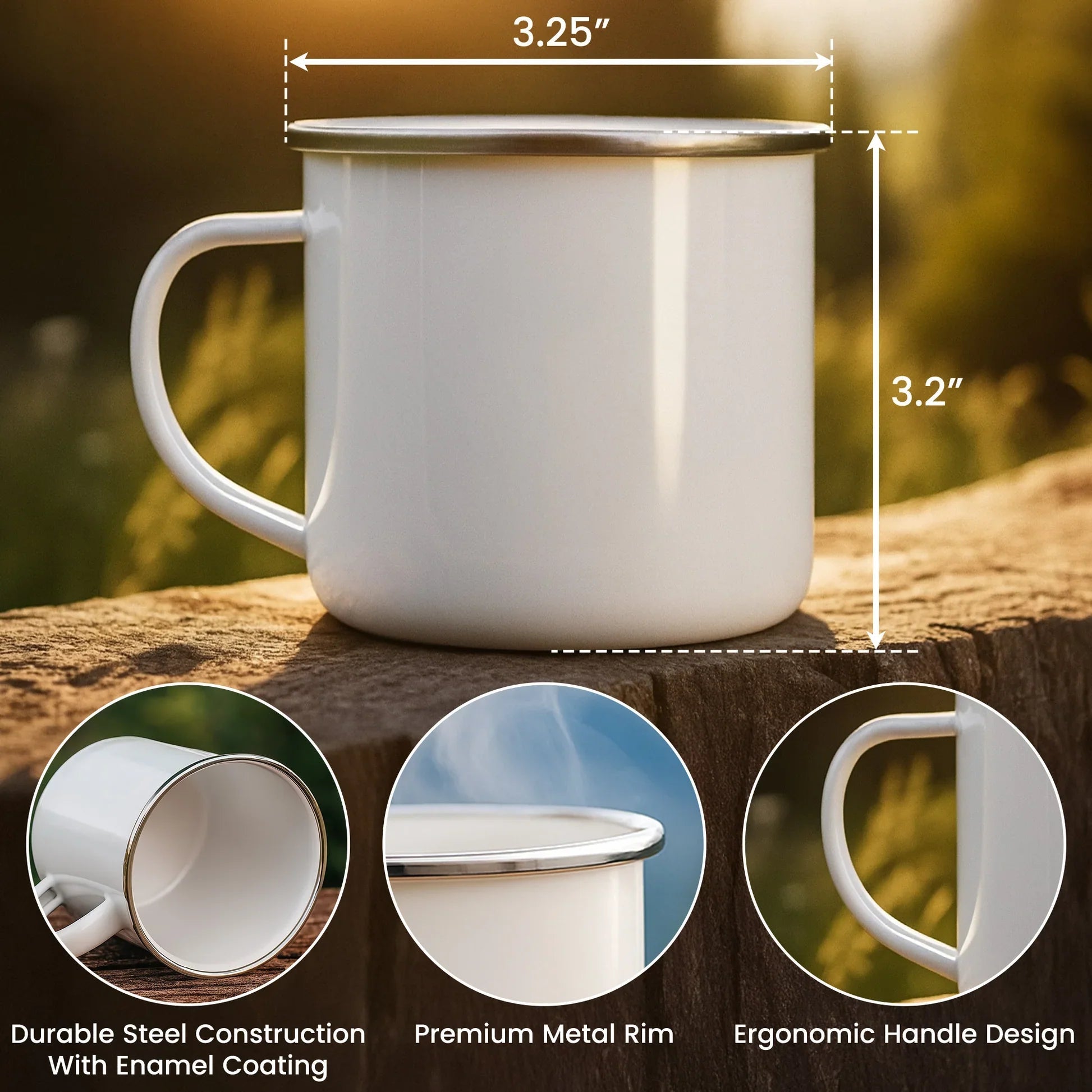 Personalized Adventure Partner Enamel Mug Set for Couples - Outdoor Camping Gift Cup MagicInPrints