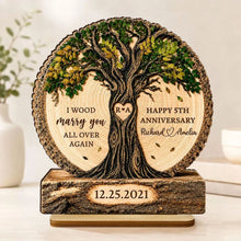 Load image into Gallery viewer, Personalized 2-Layer Wooden Plaque Custom Couple Tree Gift for Anniversary
