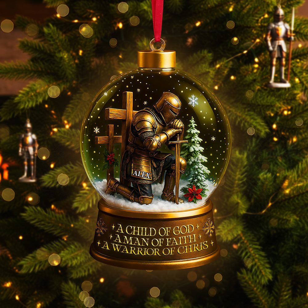 A Child of God, A Man of Faith - Personalized Warrior Ornament Ornament PopCulturePrints