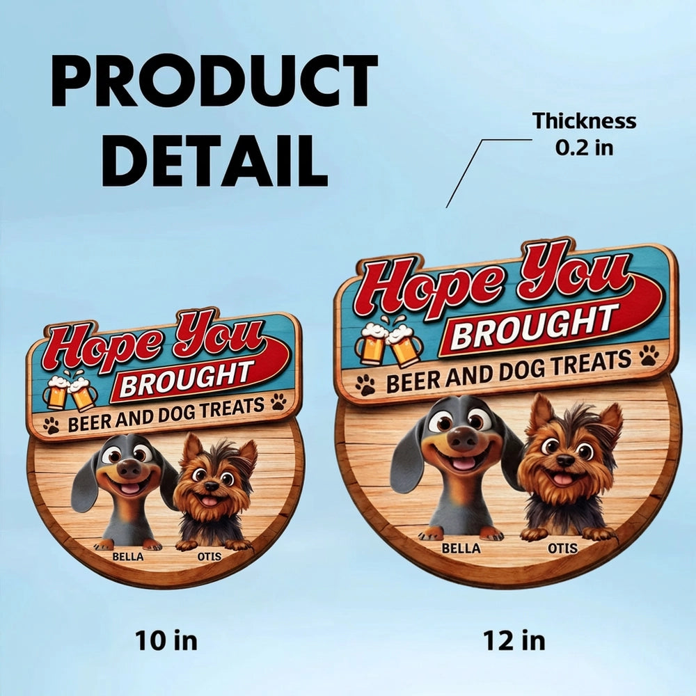 Custom Dog Lover Door Sign for Beer and Treats - Fun Home Decor Sign MagicInPrints