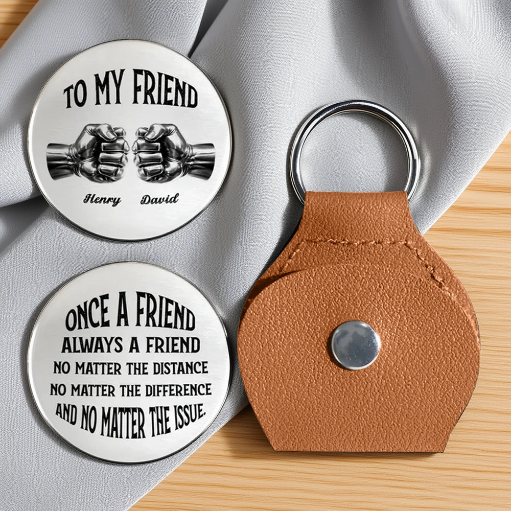 Personalized Leather Keychain for Friends - Sentimental Gift Keychain MagicInPrints