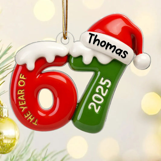 Personalized 2025 Christmas Ornament for 67th Birthday - Festive Holiday Decoration Ornament MagicInPrints