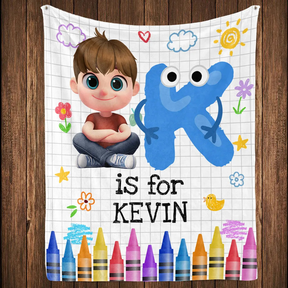 Personalized Baby Blanket for Kids with Name and Cute Cartoon Design - Perfect Nursery Decor Pillow or Blanket MagicInPrints