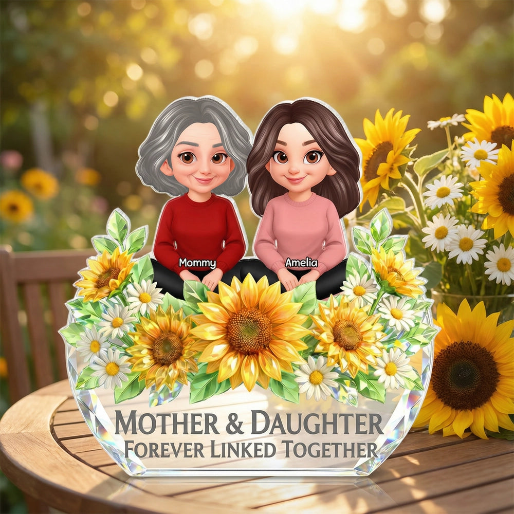 Personalized Mother & Daughter Figurine with Sunflowers - Sentimental Gift Plaque MagicInPrints