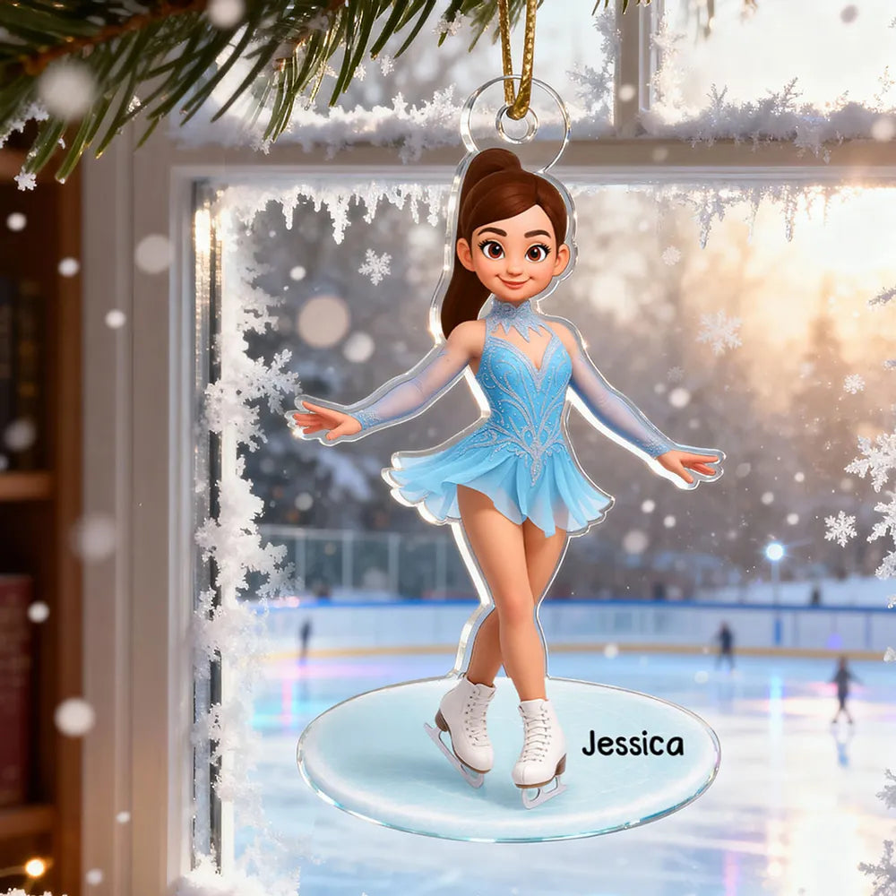 Personalized Ice Skater Christmas Ornament for Kids - Holiday Decoration Ornament MagicInPrints
