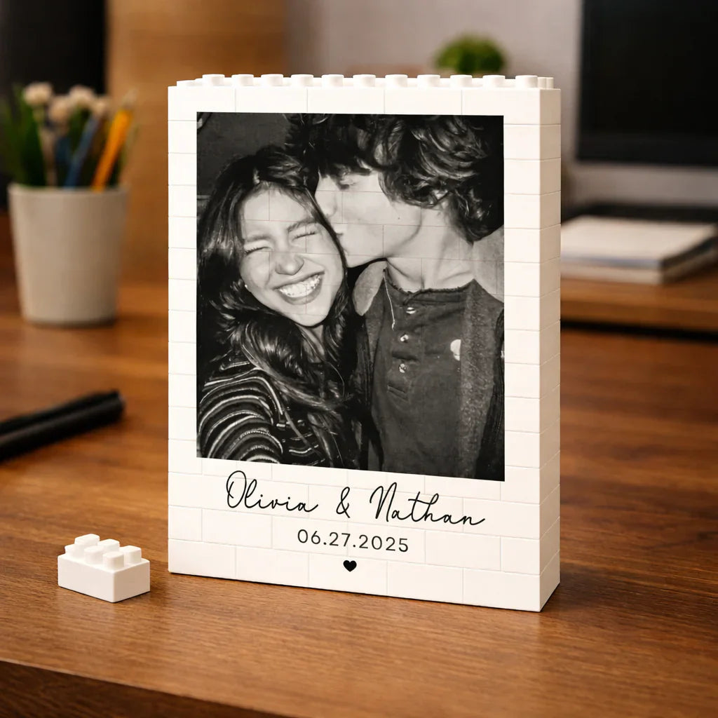 Custom Photo Brick Art for Couples - Personalized Gift for Anniversaries Plaque MagicInPrints