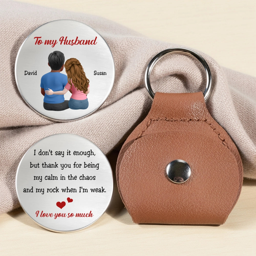 Personalized Leather Keychain for Husband - Sentimental Gift for Anniversary Keychain MagicInPrints
