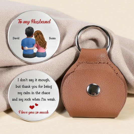 Personalized Leather Keychain for Husband - Sentimental Gift for Anniversary Keychain MagicInPrints