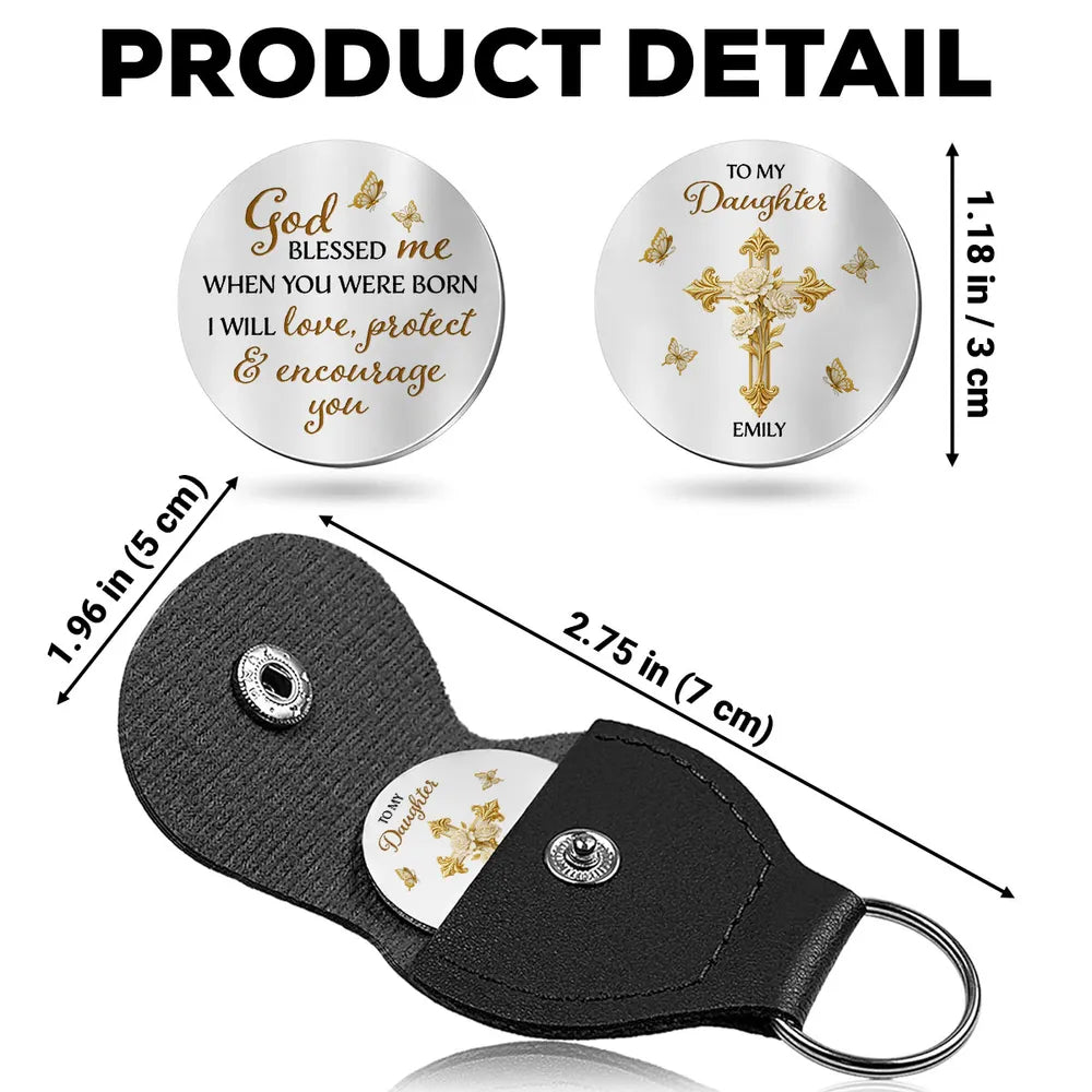 Personalized Keychain for Daughter with Engraved Message - Sentimental Gift Keychain MagicInPrints