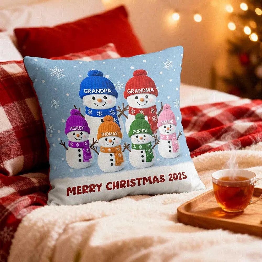 Personalized Family Christmas Pillow for Grandparents - Holiday Decor Gift Pillow or Blanket MagicInPrints