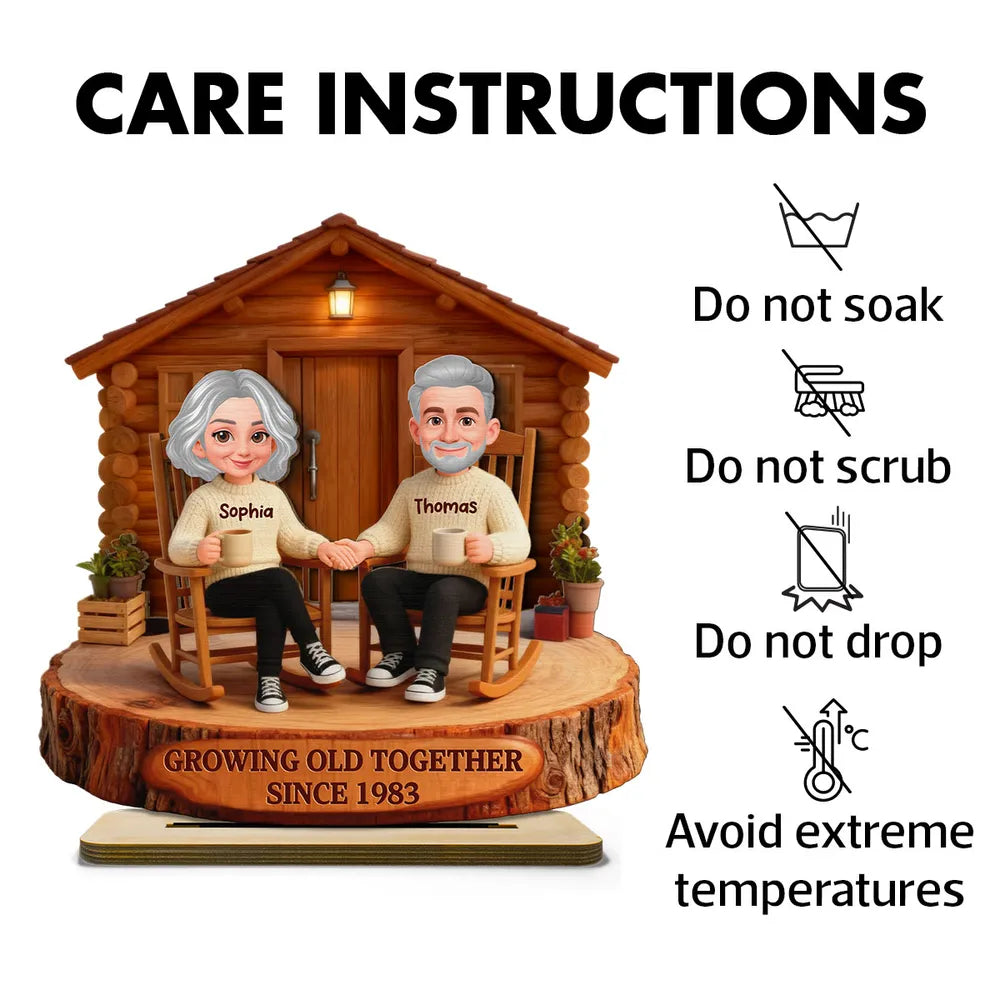 Personalized Couple Figurine for Seniors - Custom Anniversary Gift Plaque MagicInPrints