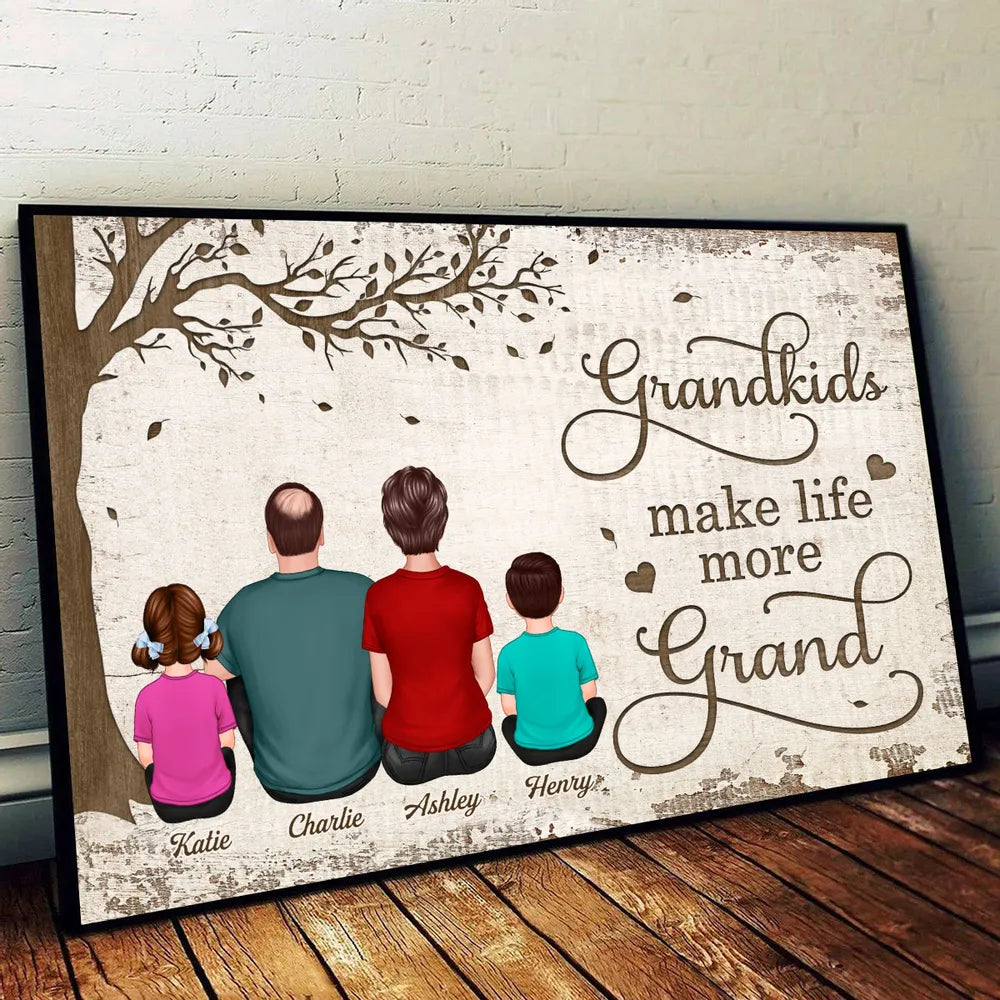 Personalized Family Canvas Print for Grandparents - Sentimental Home Decor Gift Poster or Canvas MagicInPrints