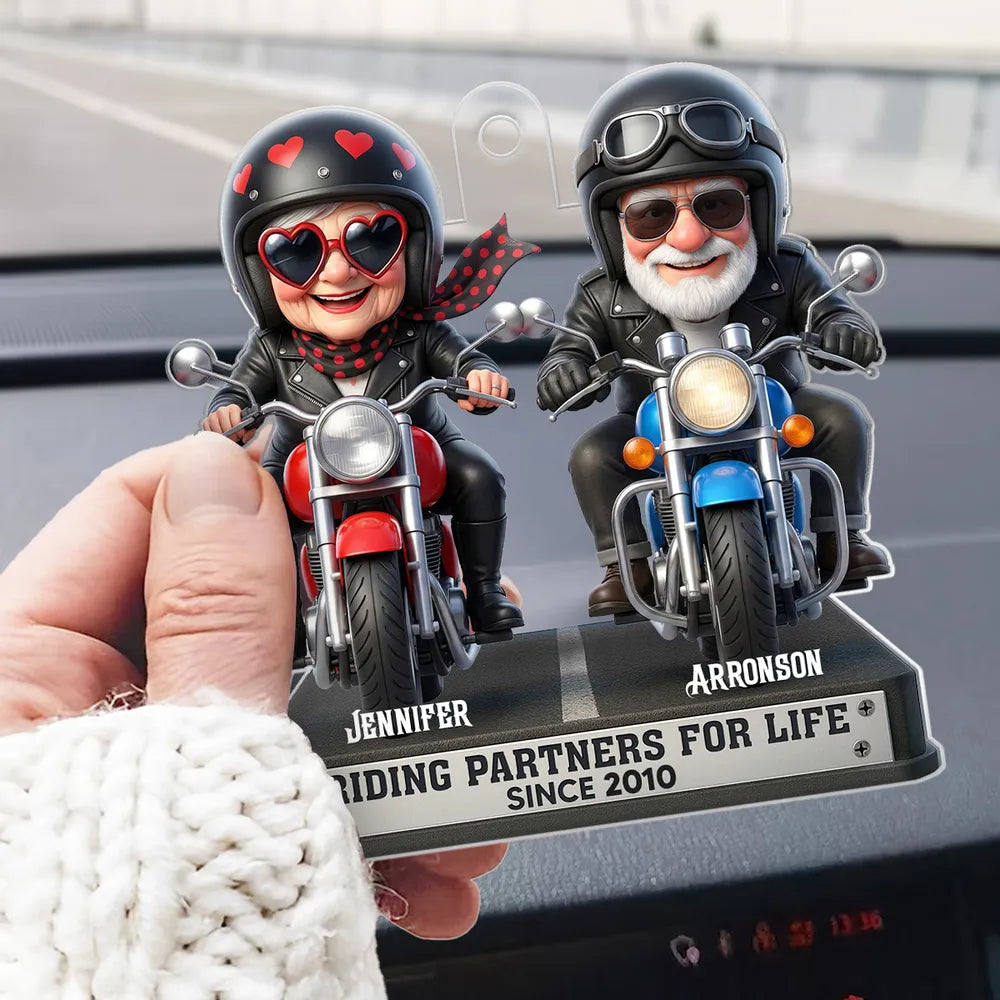 Customized Motorcycle Couple Figurine for Bikers - Anniversary Gift Car Hanger MagicInPrints